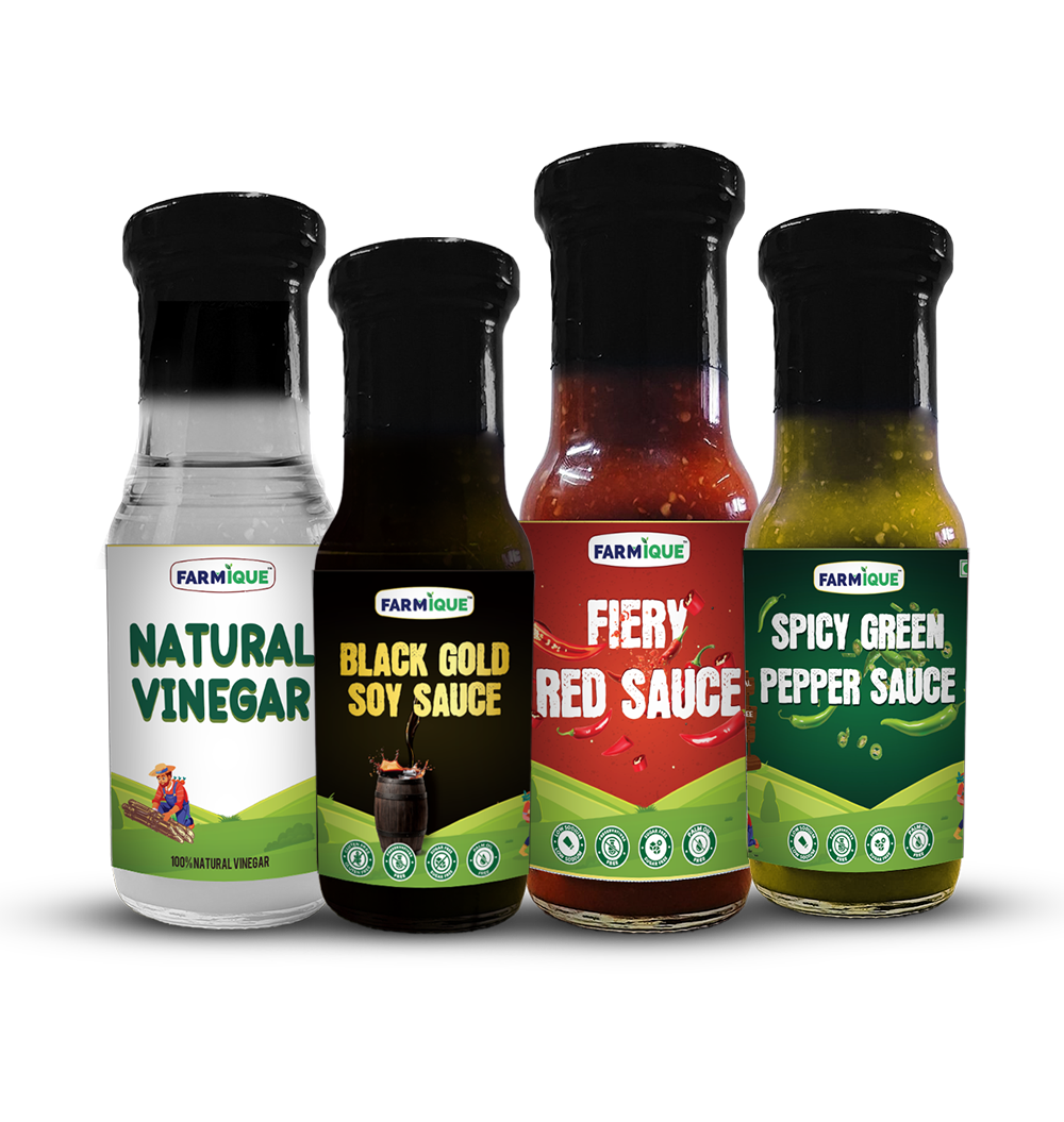 fiery-red-sauce-spicy-green-pepper-black-gold-soy-sauce-and-natural-vinegar