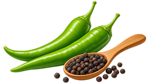 Green chilli and peppercorn